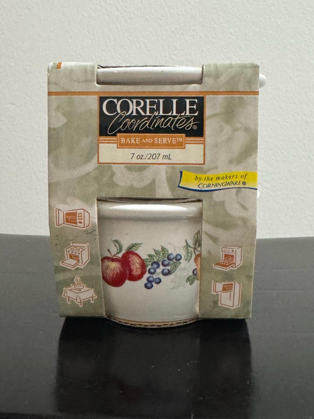 Corelle White Bake & Serve Ramekin Cups - Chutney Pattern